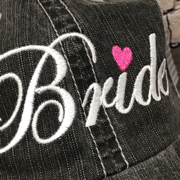 "Bride" Embroidered & Distressed Trucker Cap - Picture 2 of 7